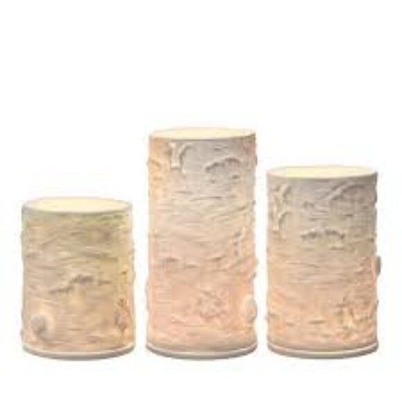 PartyLite Faux White Birch Tealight Holder Trio NIB - Picture 2 of 2